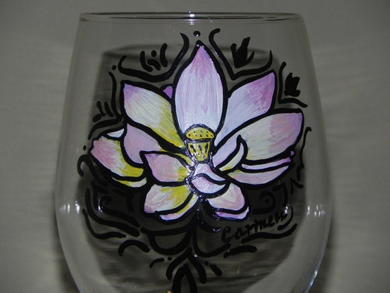 Lotus Flower Wine Glass