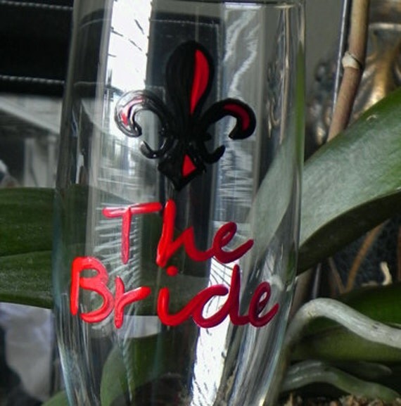 University Of Cincinnati Bearcats Wedding champagne flutes