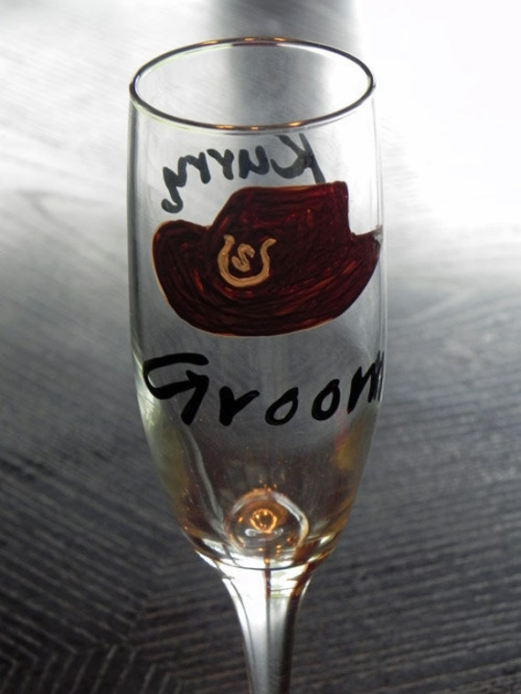 Cowboy hat champagne flutes