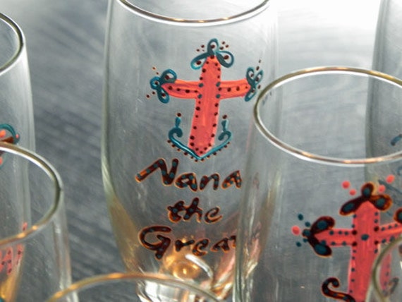 Vintage Cross champagne flutes