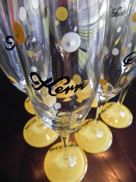 Custom Wedding Champagne Flutes