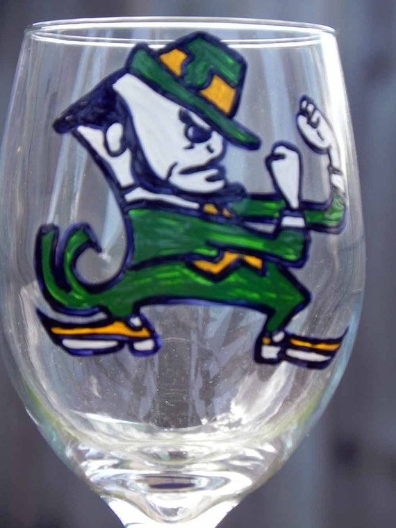 College Mascot Irish Wine glass WINEGLASS