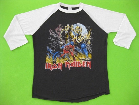Original IRON MAIDEN vintage 1981 tour SHIRT jersey