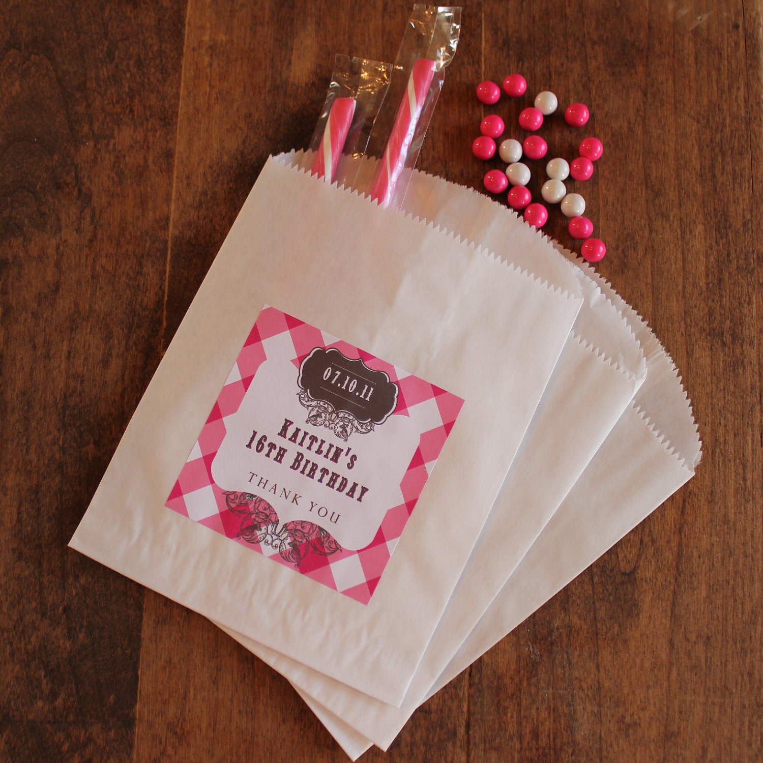 24 Sweet 16 Party Favor Bags With Personalized By Thefavorbox