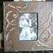 Genuine Antique Ceiling Tin Picture Frame -- 4 x 6 -- Light Brown Colored Paint