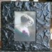 Genuine Antique Ceiling Tin Picture Frame -- 5 x 7 --- Black Paint with a Pretty Design