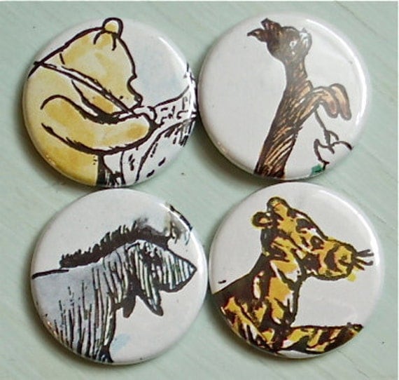 Winnie the Pooh Upcycled Magnets 4 Winnie the Pooh Upcycled Magnets 4