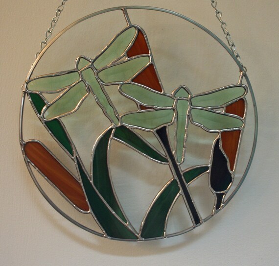 Dragonfly Stained Glass Panel