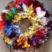 Fabric Wreath, Rainbow Party Decoration, Colors of the Rainbow, Childs Room Decor, Front Door Wreath, Rag Wreath, Classroom Decoration