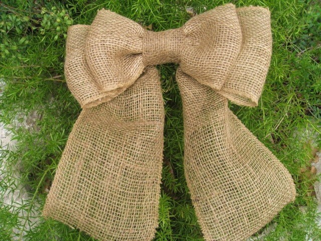 Burlap Bow Burlap Wreath Bow Burlap Wedding Decor Burlap