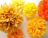 Party Decorations ... 7 Poms // wedding decor // outdoor autumn fall // halloween // baby bridal shower // tissue paper flowers Il_170x135