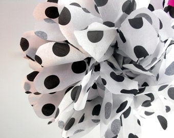 Paper pompom ... Polka Dots ... 1 Pom