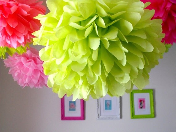 Tissue paper pompoms ... 6 SMALL poms Il_570xn