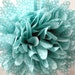 Tissue paper flowers ... aqua blue dots ... 1 Pom