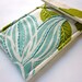 iPhone case - hand embroidered smart phone cozy - iPod sleeve - mod floral in turquoise and green - gadget sleeve