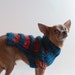 Turquoise and Rust Chevron Stripe Dog Sweater, X Small