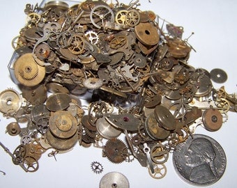 SALE 50% Off STEAMPUNK GEARS 130 pieces Vintage Watch Lot Plus Best Artist Steam Punk Movement Parts Industrial