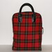 Plaid Tote Bag Purse Vintage Plaid Thermos Bag Red Black Yellow