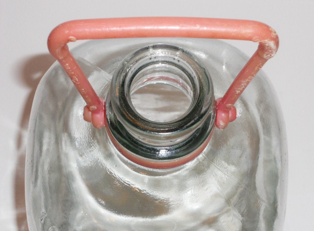 Vintage Gallon Milk Jug w/handle Glass