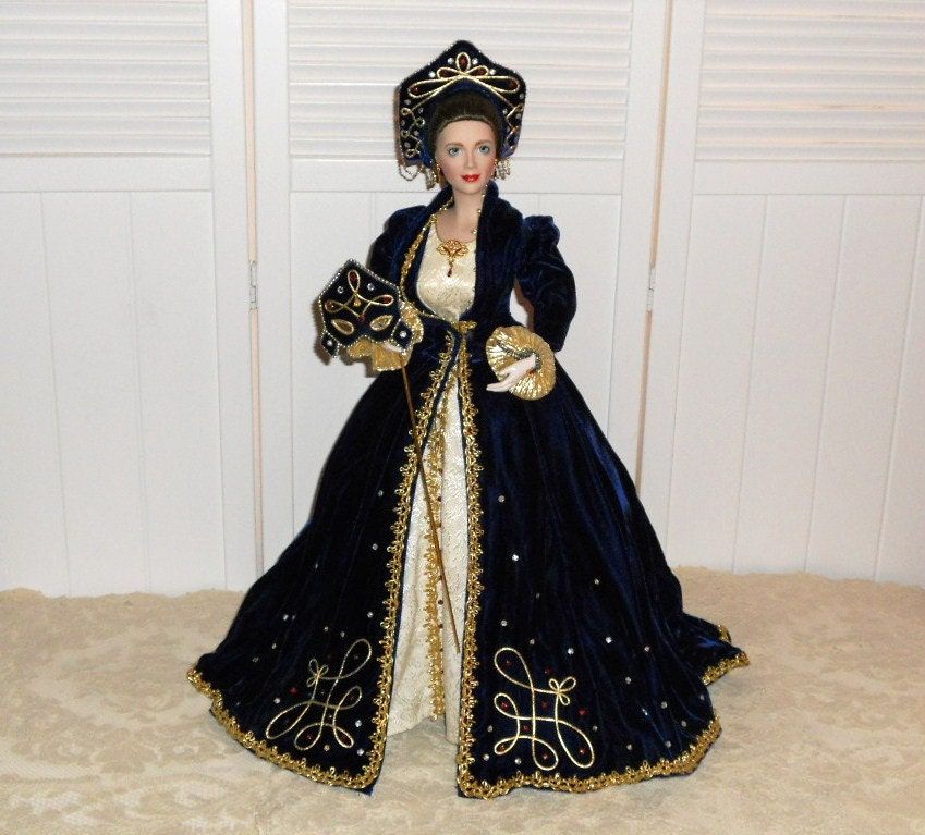 Porcelain Doll Moonlight Masquerade Franklin Mint Heirloom