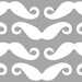 100% Organic Cotton- "Moustache all over- Gray" (Fat Quarter 18"x29") Ready to ship