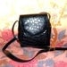 LAST CHANCE Vintage 80s Black textured gator Leather Roomy Luxe Purse