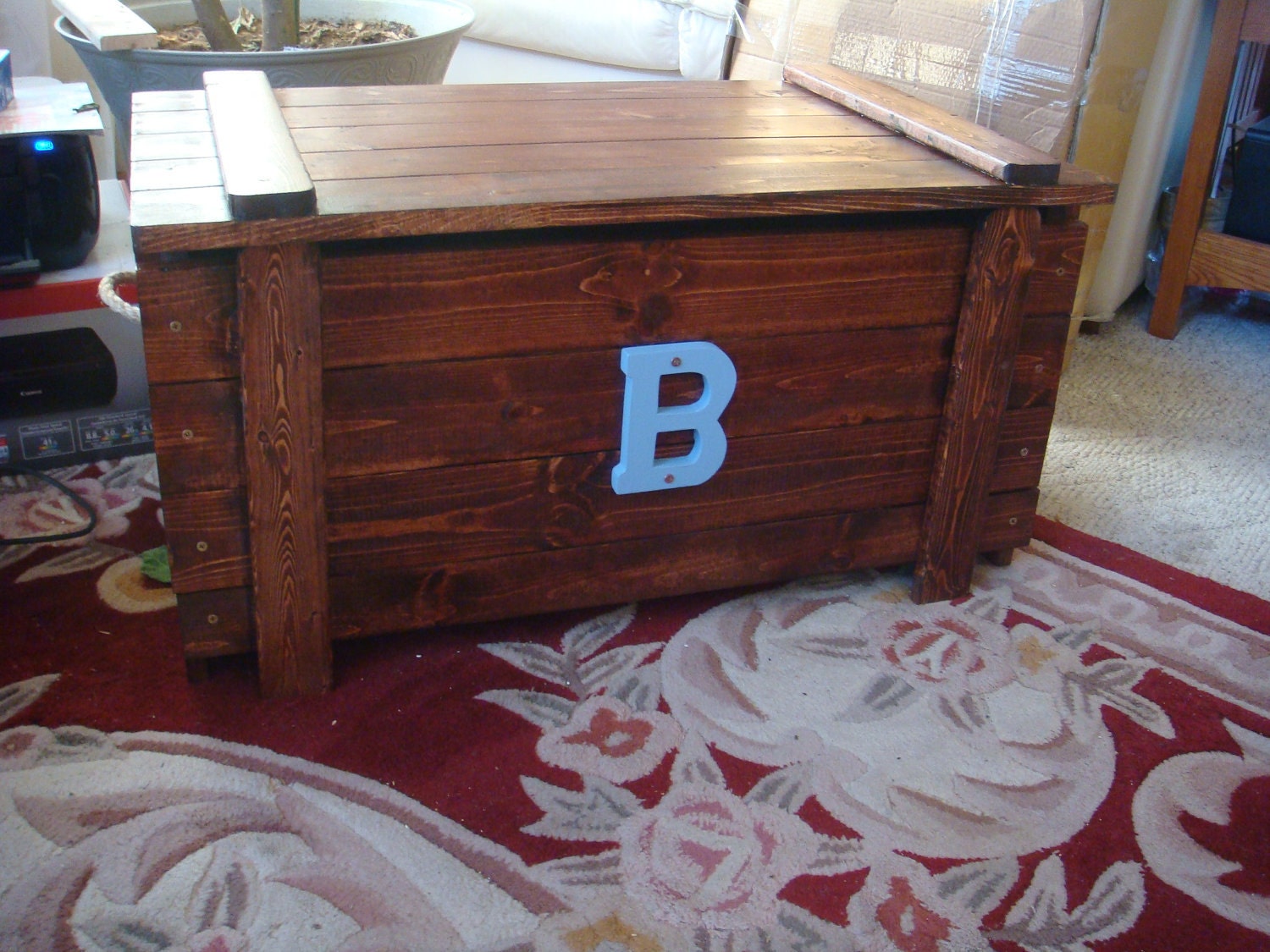 Custom Toy Box Blanket Chest Monogram