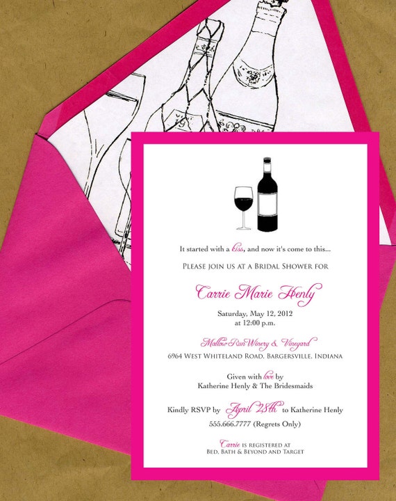 Wine Bottle Bridal Shower Invitations by bbinvitations on Etsy