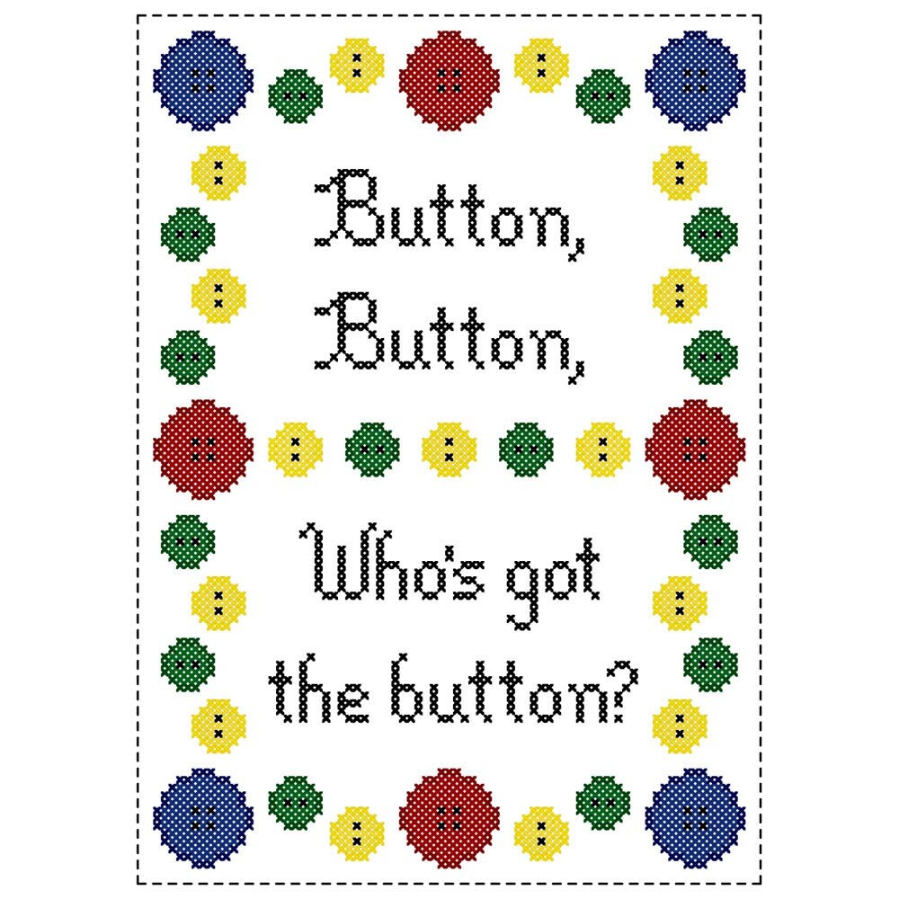 Button Button Cross Stitch Chart by neverdyingpoet on Etsy