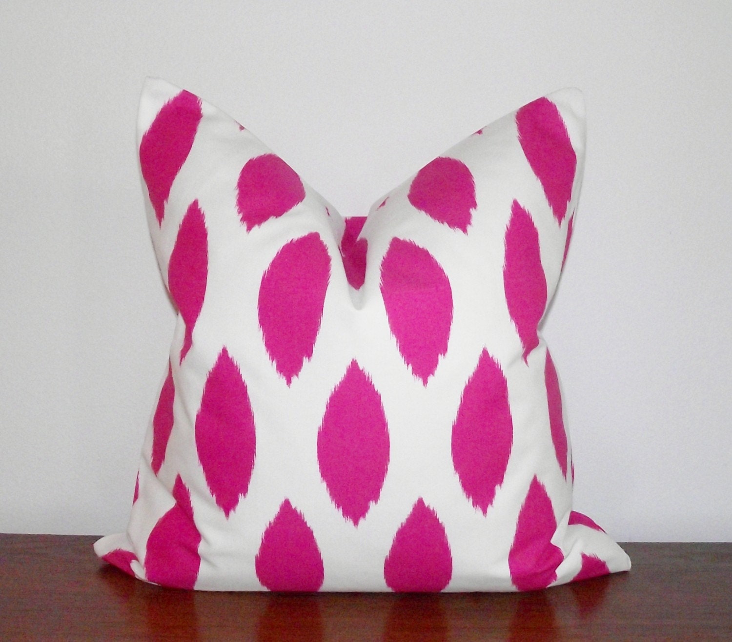 Decorative Pillow Cover Pink Ivory/ White Ikat