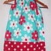 Pillowcase Dress - Aqua Jane - Pick your Size - 12M 18M 2t 3t 4t 5 6 7 8 Years
