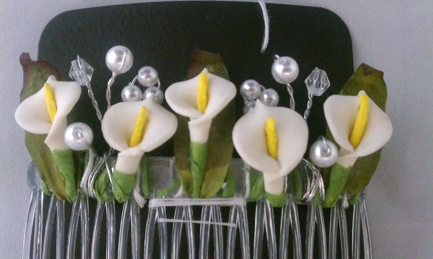 calla lily hair comb