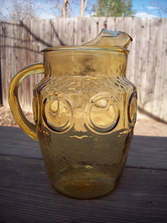 Large Vintage Amber Pitcher