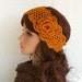 Crochet trellis headband, head wrap - goldenrod - flower - handmade