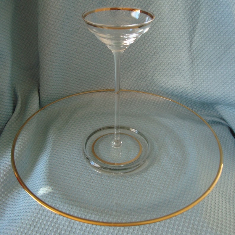 Gold Trimmed Glass Centerpiece Haute Juice