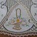 Hand Embroidered, Crochet Linen Doilies 3 Pieces