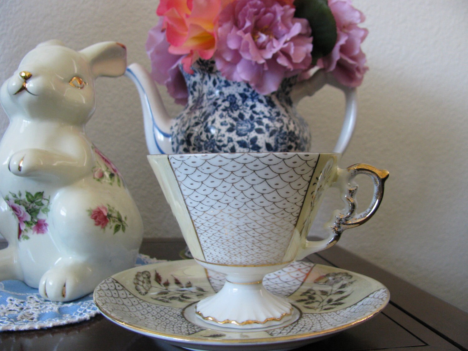 Tea Cup and Saucer Set Made in Japan by baublesandmore on Etsy
