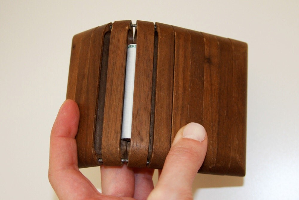 Admirable Accordion Wood Cigarette Case