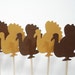24 Decorative Brown Turkey Thanksgiving Toothpicks/Party Picks/Cupcake Toppers - No318