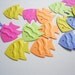 50 Bright color embossed fish punch die cut cutout scrapbooking embellishments - No779