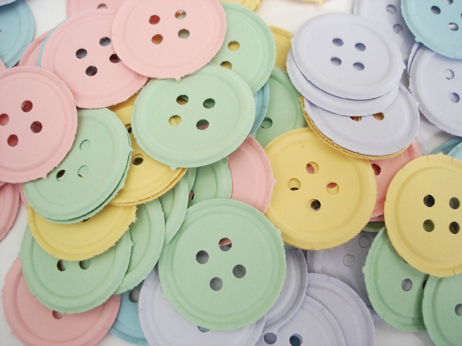 100 Pastel Button punch die cut scrapbooking embellishments