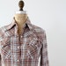1970s Plaid Shirt // Vintage Gauze Cotton Button Up