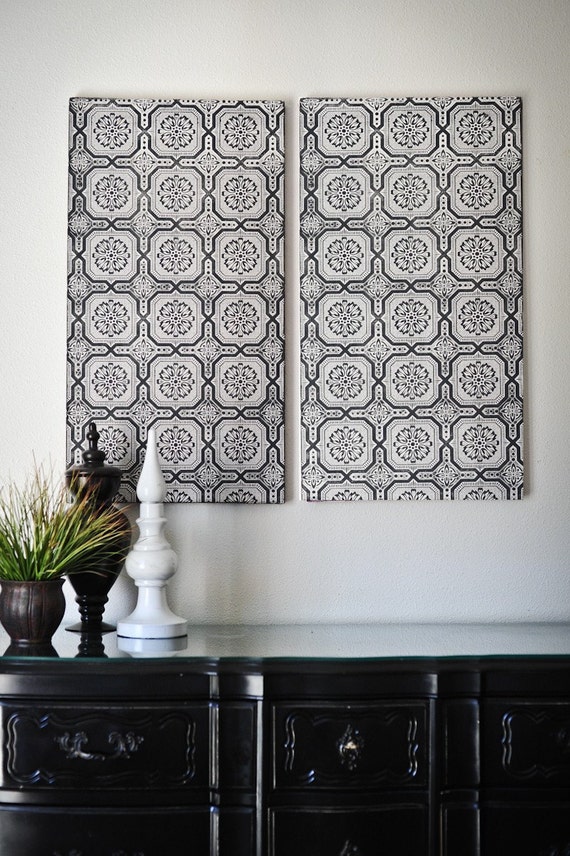 Items similar to Large wall art. Set of 2 Gray/ Graphite wall art. on Etsy