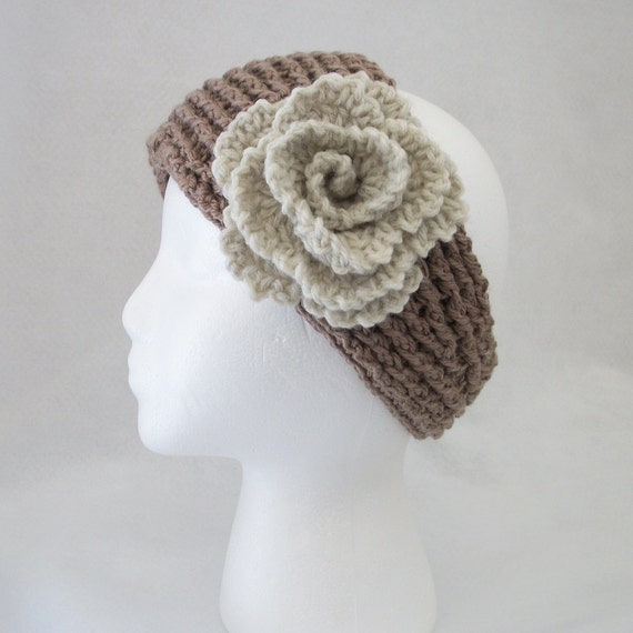 pattern leaf headband crochet with in Mushroom Headband/Ear New Crocheted Leaf Rose Lettuce Warmer