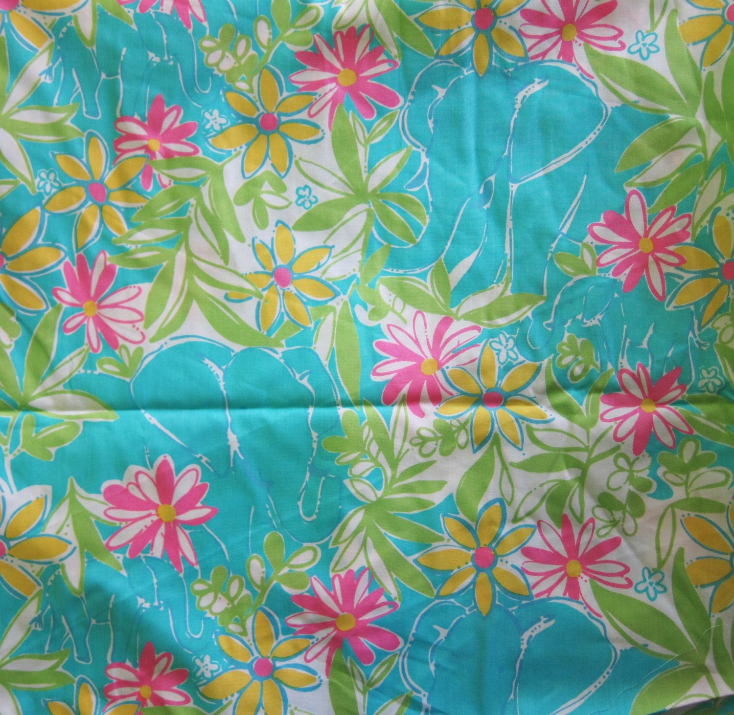 Authentic New Lilly Pulitzer Fabric Garden Vista Blue 1 Yard