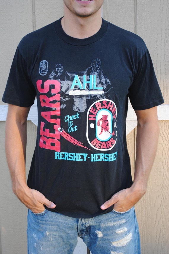 Vintage Hershey Bears Hockey T-shirt Black Size Large