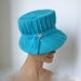 Late 50s Turquoise Silk Chiffon Hat