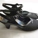 1930's Art Deco Black Strap Shoes
