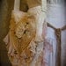 Layered Doily Bag, shabby and chic purse with lilac vintage lace and crocheted doilies, lace buttons embellished handmade