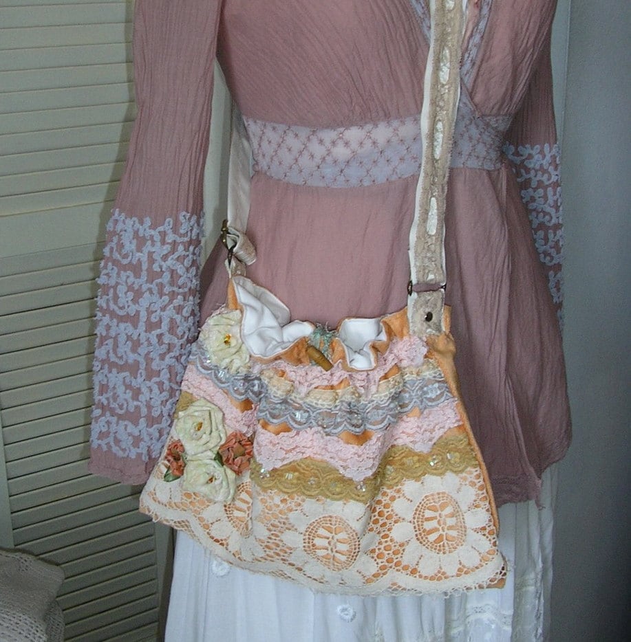 sale lace fabric bag shabby n chic handmade roses velvet sale lace fabric bag shabby n chic handmade roses velvet
